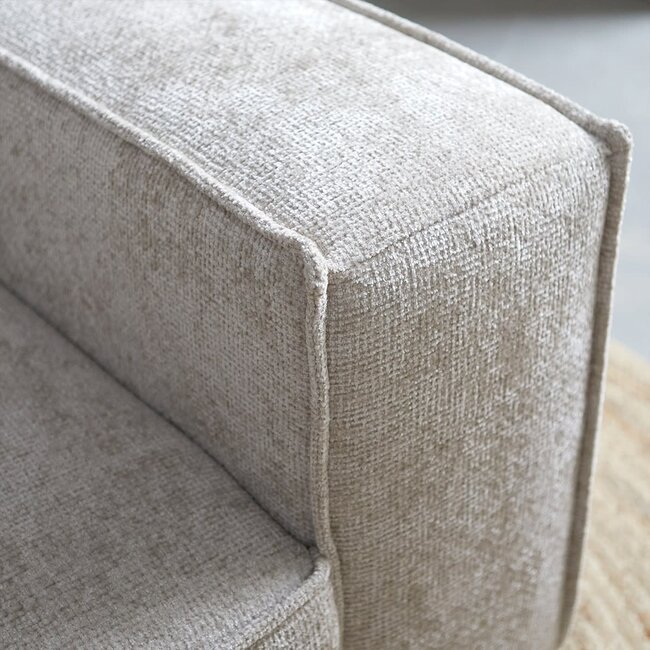 Pepp Interiors Bank River U opstelling met chaise longue links in Majestic 603