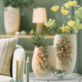 Light en Living Vaas deco 31,5X27X50 cm AMIATA keramiek  mat crème
