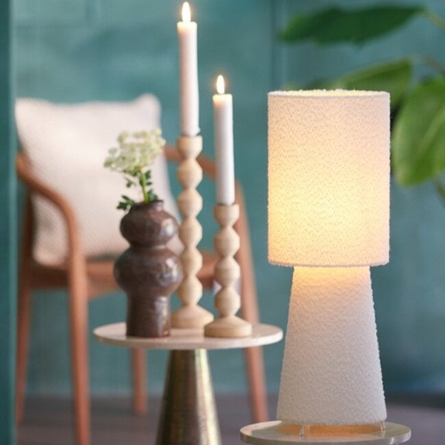 Light en Living Tafellamp Ø20x57,5 cm MICKY bouclé crème