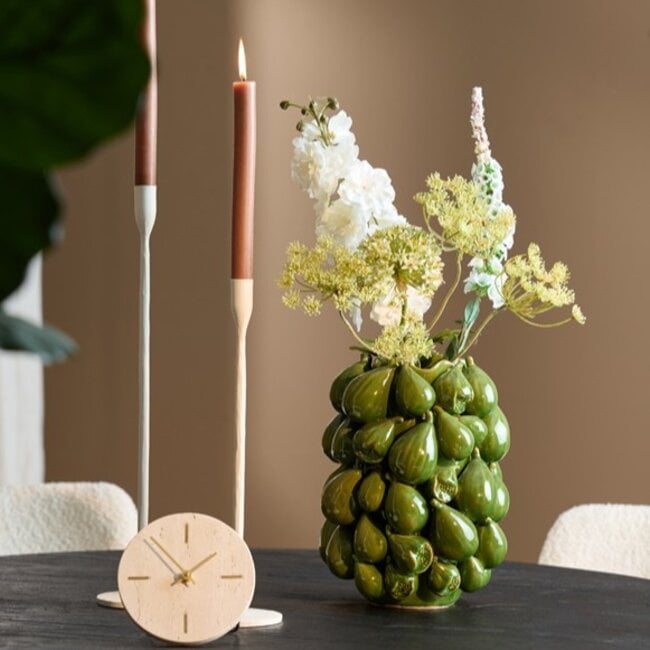 Light en Living Vaas deco 23,5x23x32,5 cm NATALIA keramiek donker groen