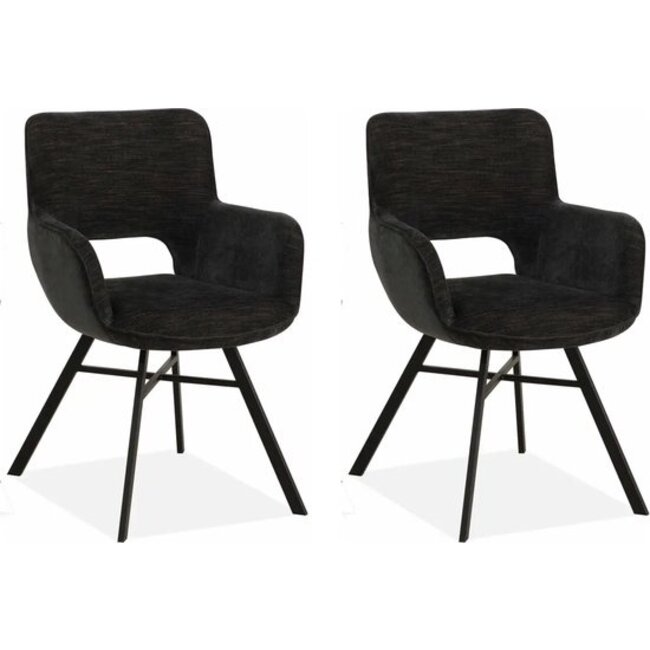 WoonMax Eettafelstoel Mercury Miami - Ash, Zwart of Toffee