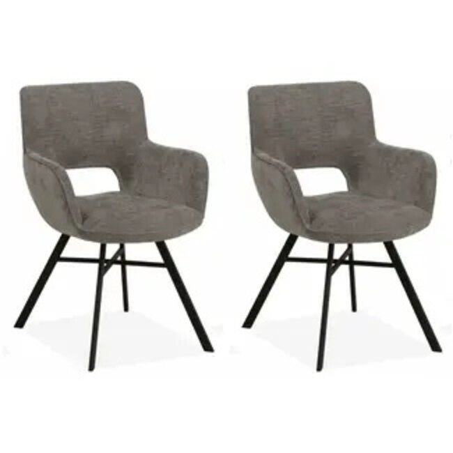 WoonMax Eettafelstoel Mercury Miami - Ash, Zwart of Toffee