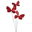 Countryfield Kunstdeco Vlinder Lush rood Set van 3 takken met 3 vlinders per tak