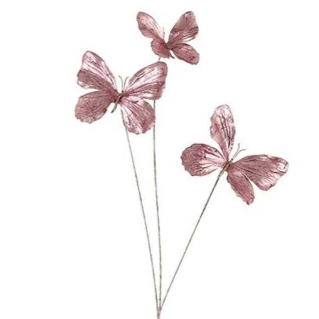 Countryfield Kunstdeco Vlinder Lush Set van 3 roze-L66,04B30,48H15,24CM