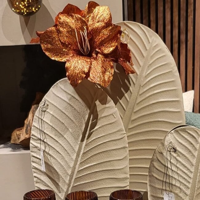 Countryfield Vaas Leaf L crème-L31,5B13H53,5CM