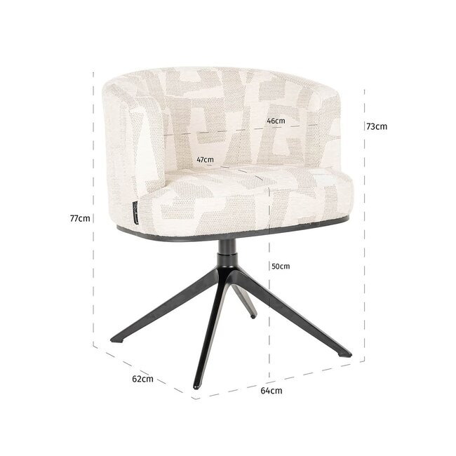 Richmond Interiors  Draaifauteuil Cheyenne Beige graffic