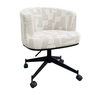 Richmond Interiors  Draaistoel  Rochenne met wielen Beige graffic
