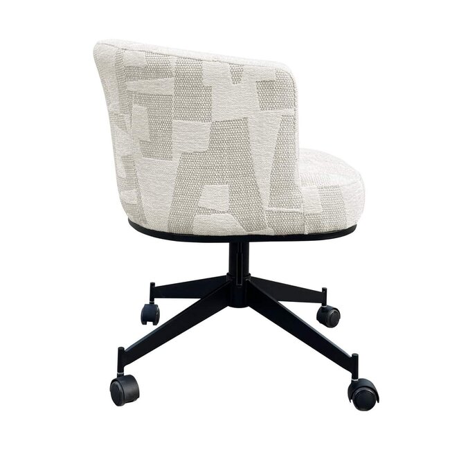 Richmond Interiors  Draaistoel  Rochenne met wielen Beige graffic