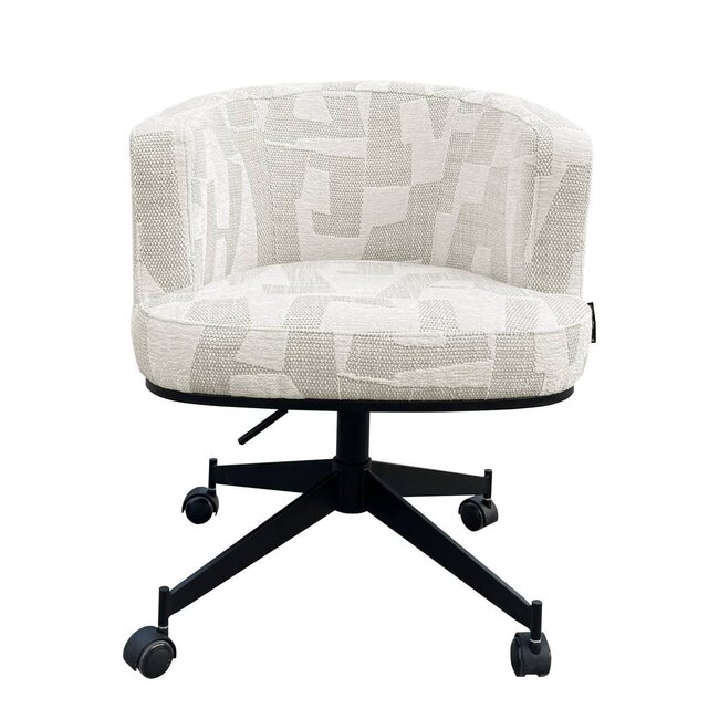 Richmond Interiors  Draaistoel  Rochenne met wielen Beige graffic