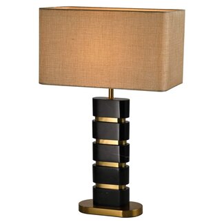Richmond Interiors  Tafellamp Levina incl. lampenkap zwart goud