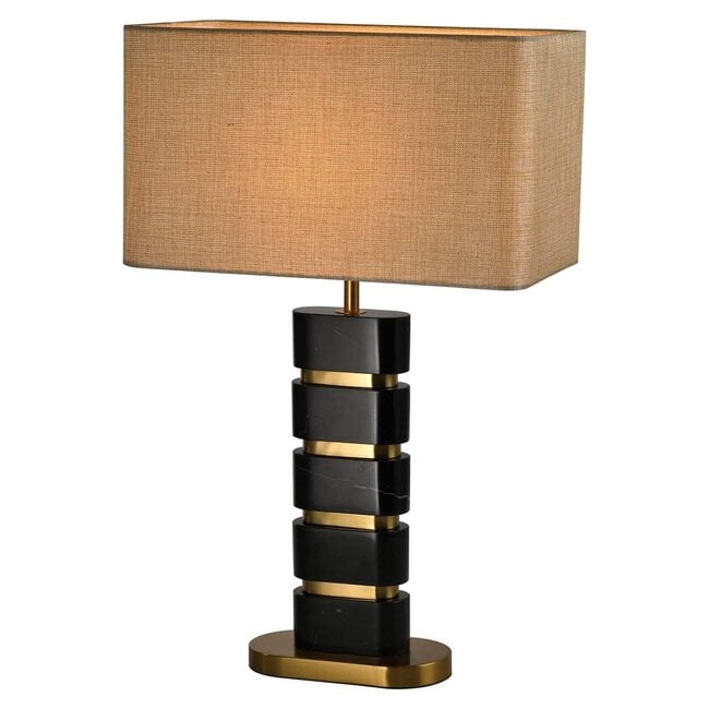 Richmond Interiors  Tafellamp Levina incl. lampenkap zwart goud