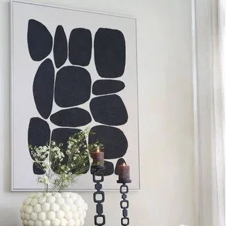 Light en Living Wandornament 90x3,5x120 cm CALDERA crème+zwart