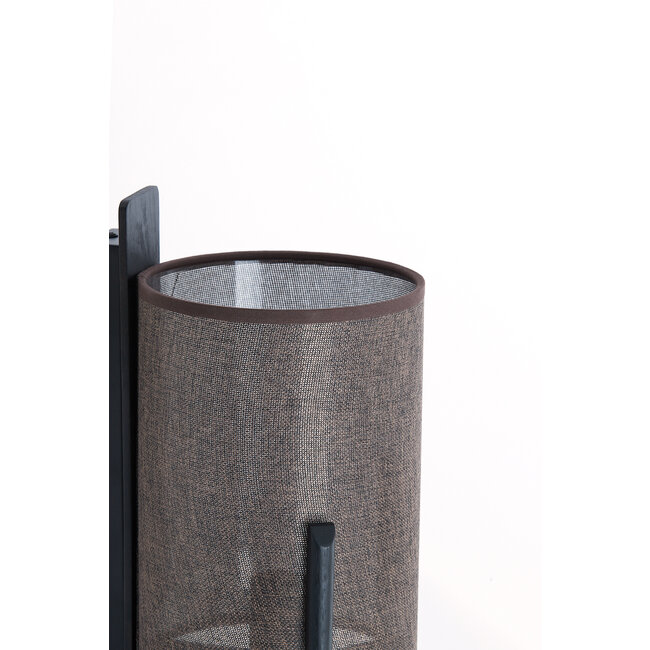 Light en Living Wandlamp  22X18X36 cm Litto zwart+Linnen donkerbruin