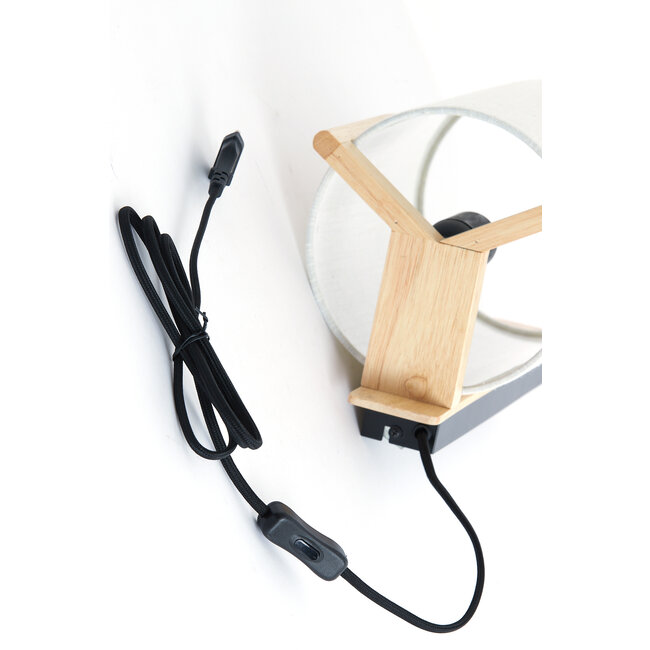 Light en Living Wandlamp  22X18X36 cm Litto naturel+Linnen wit