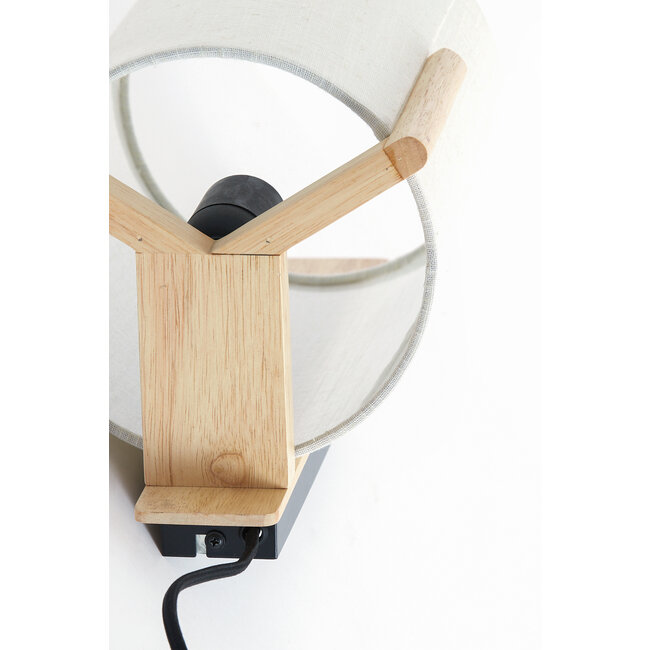Light en Living Wandlamp  22X18X36 cm Litto naturel+Linnen wit