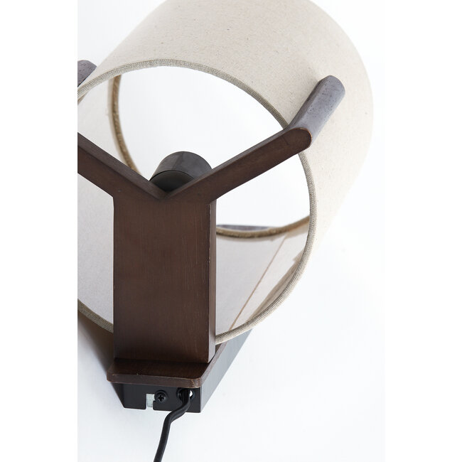 Light en Living Wandlamp  22X18X36 cm Litto donkerbruin+Linnen naturel