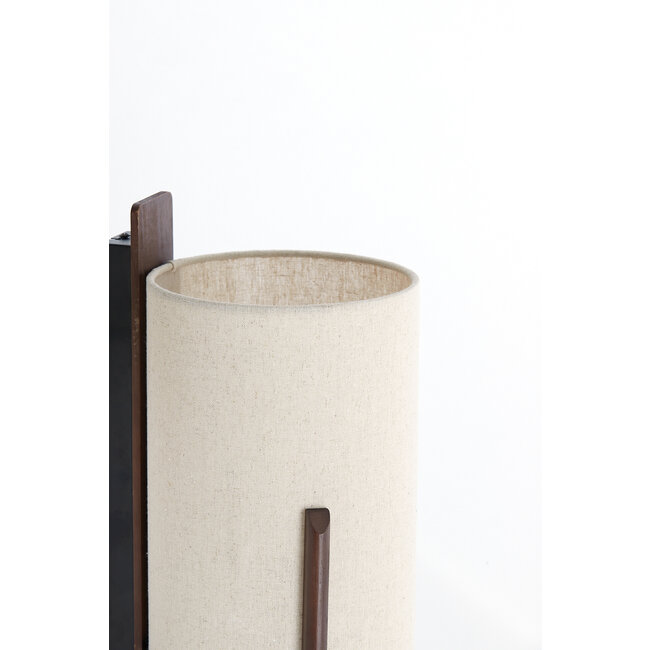 Light en Living Wandlamp  22X18X36 cm Litto donkerbruin+Linnen naturel