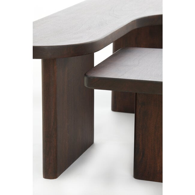 Light en Living Salontafel Set van 2 Crato Acacia hout Choco Bruin