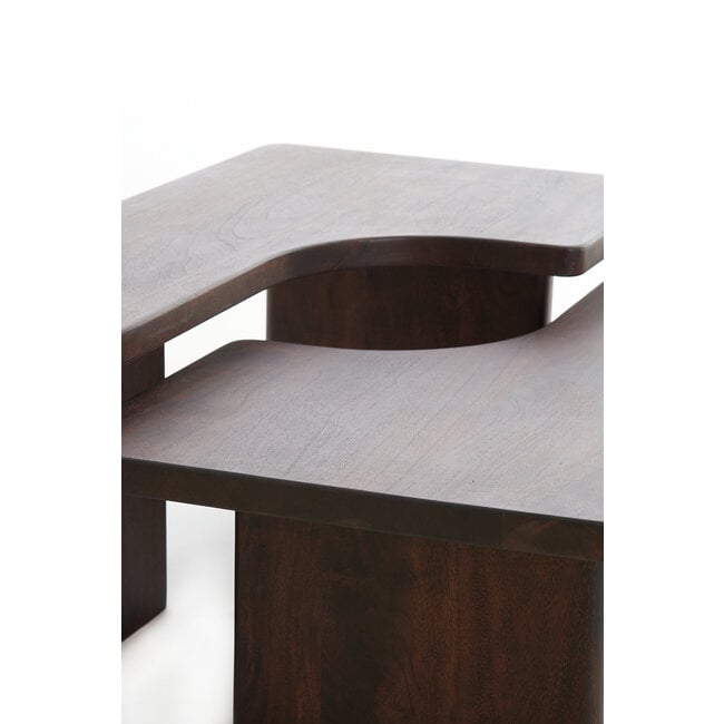 Light en Living Salontafel Set van 2 Crato Acacia hout Choco Bruin