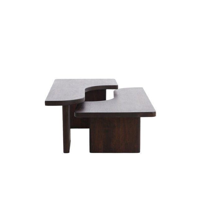 Light en Living Salontafel Set van 2 Crato Acacia hout Choco Bruin