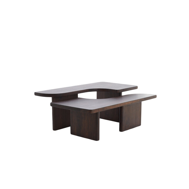 Light en Living Salontafel Set van 2 Crato Acacia hout Choco Bruin