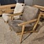 WoonMax Fauteuil Osaka met houten armleuning - Taupe
