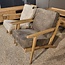 WoonMax Fauteuil Osaka met houten armleuning - naturel
