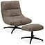 WoonMax Fauteuil + Hocker Foxton - Comfortabele Draaifauteuil in Movie Stof