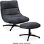 WoonMax Fauteuil + Hocker Foxton - Comfortabele Draaifauteuil in Movie Stof
