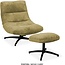 WoonMax Fauteuil + Hocker Foxton - Comfortabele Draaifauteuil in Movie Stof