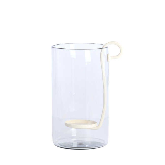 Light en Living Windlicht 23X18X33 cm DOLEGA glas helder+creme