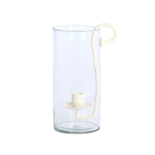Light en Living Windlicht 17X13X28,5 cm DOLEGA glas helder+creme