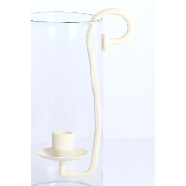Light en Living Windlicht 17X13X28,5 cm DOLEGA glas helder+creme