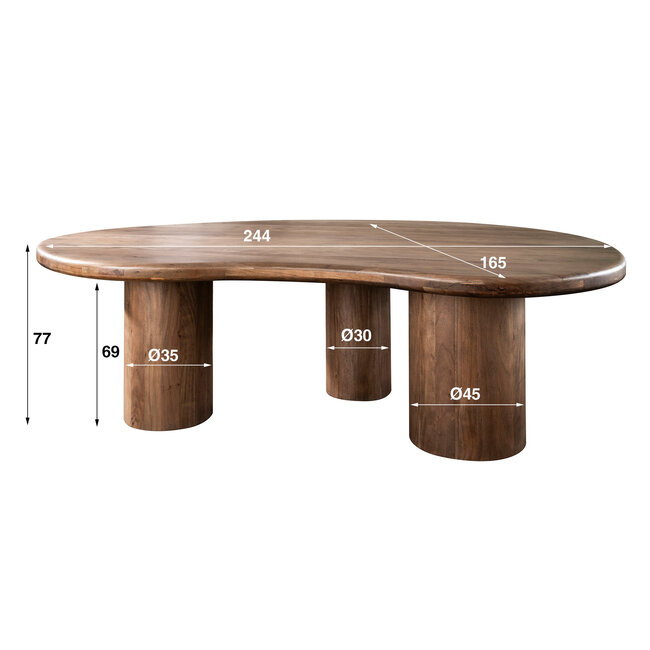 WoonStijl Eetkamertafel sculpture acacia 240 cm
