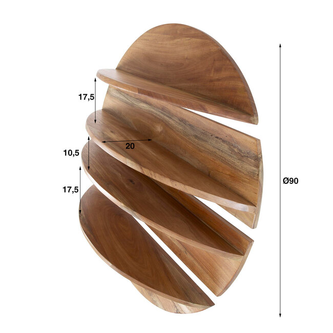 WoonStijl Wandschap 4-delig rond acacia