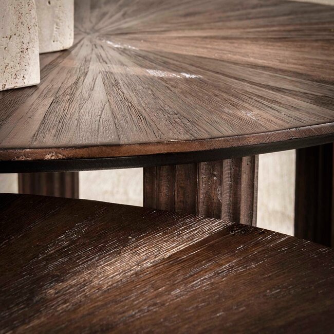 WoonStijl Salontafel set van 2 driehoekig Maya teak