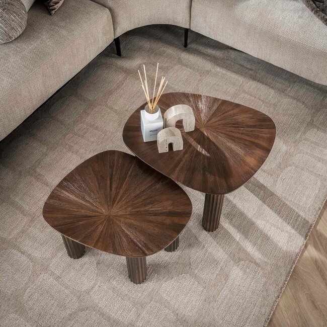 WoonStijl Salontafel set van 2 vierhoekig Maya teak