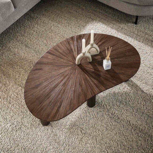 WoonStijl Salontafel 110cm niervormig Maya teak