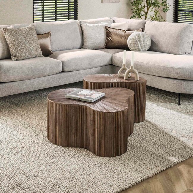 WoonStijl Salontafel set van 2 shamrock Maya teak