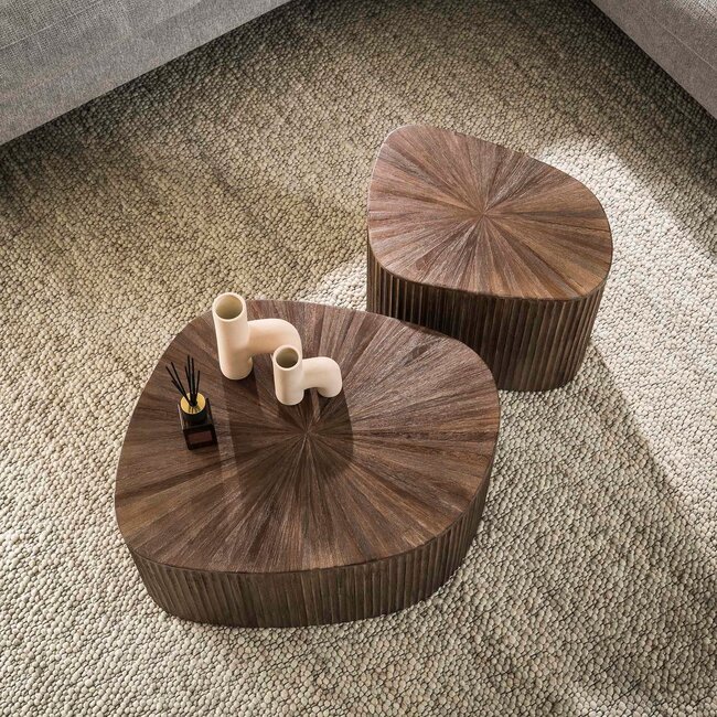 WoonStijl Salontafel set van 2 XL vierhoekig Maya teak