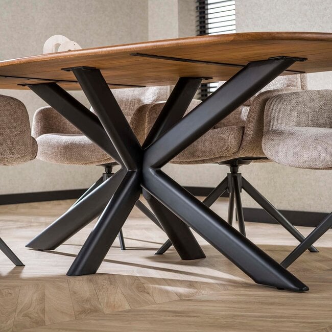 WoonStijl Eetkamertafel 180 Cliff ovale buis mango