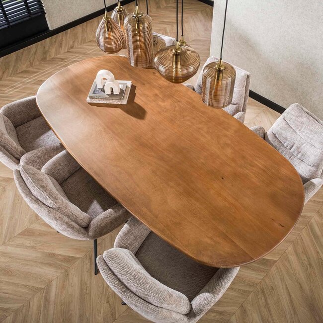 WoonStijl Eetkamertafel 215 Cliff ovale buis mango