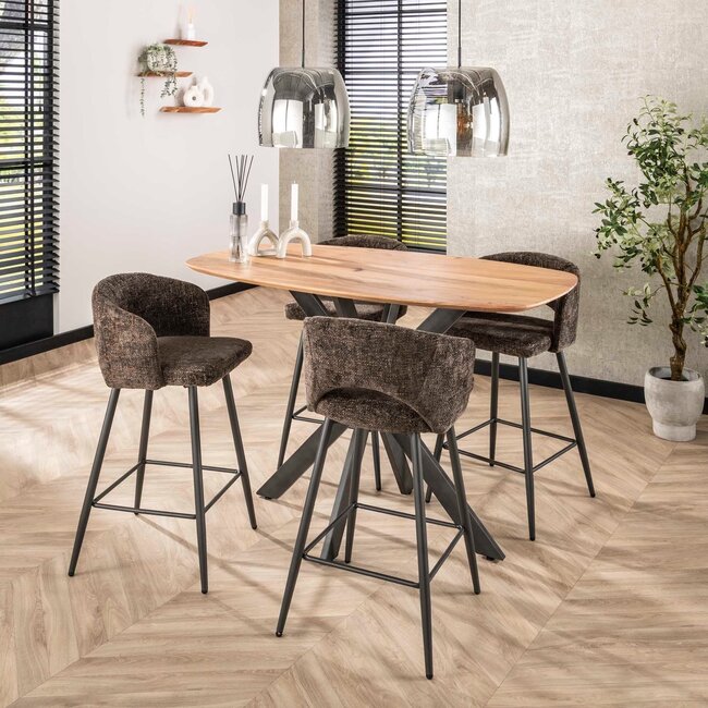 WoonStijl Barstoel Salon Tissee cargo bruin