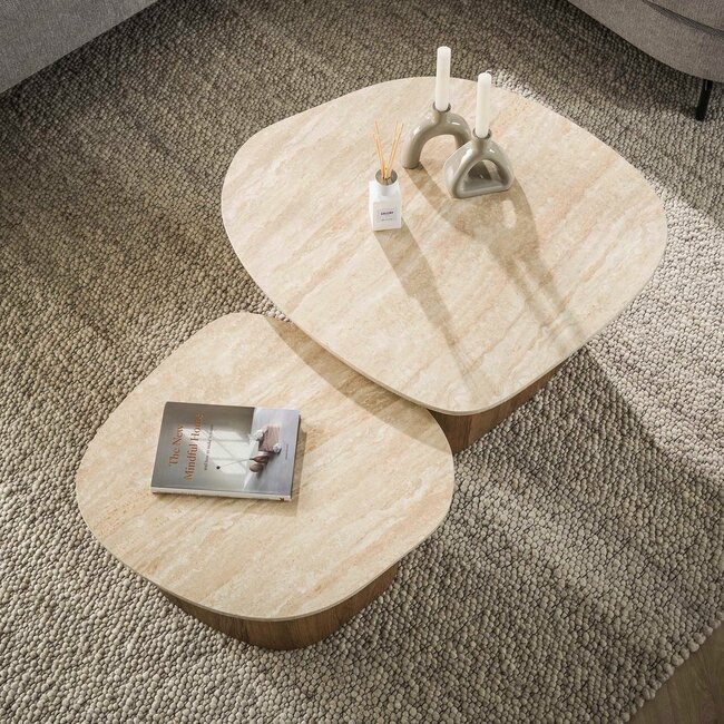 WoonStijl Salontafel set van 2 Romano kiezel