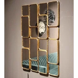 Richmond Interiors  Spiegel Birche met 16 spiegels (Goud)