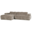 Woood Mojo Chaise Longue Bank Links Geweven Ribstof Donkerzand