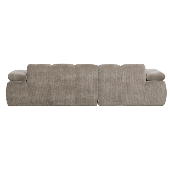 Woood Mojo Chaise Longue Bank Links Geweven Ribstof Donkerzand