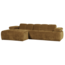 Woood Mojo Chaise Longue Bank Links Geweven Ribstof Honinggeel