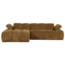 Woood Mojo Chaise Longue Bank Links Geweven Ribstof Honinggeel