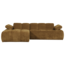Woood Mojo Chaise Longue Bank Links Geweven Ribstof Honinggeel